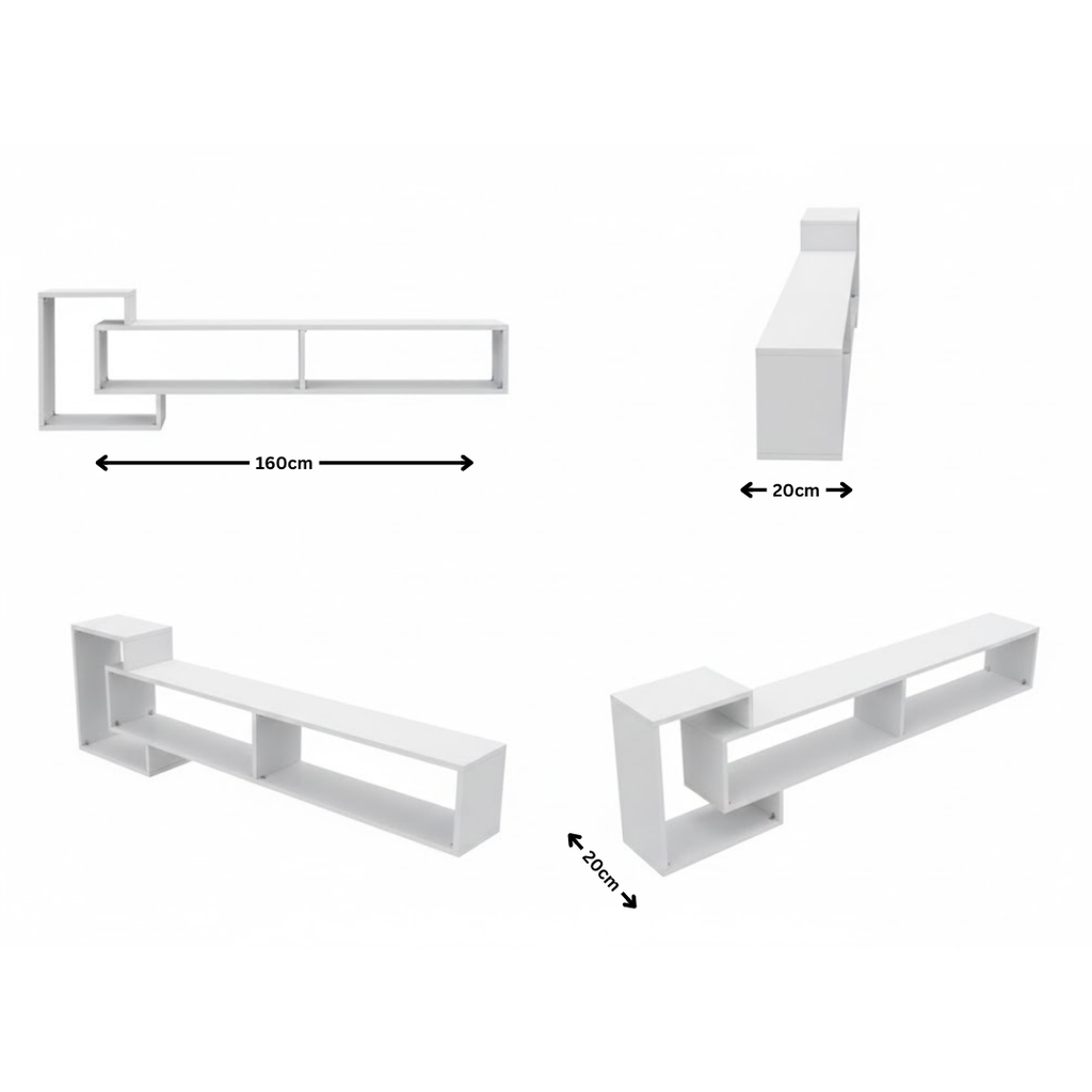 رف تلفزيون حائط / رف ديكور مودرن – لوما 160 سم