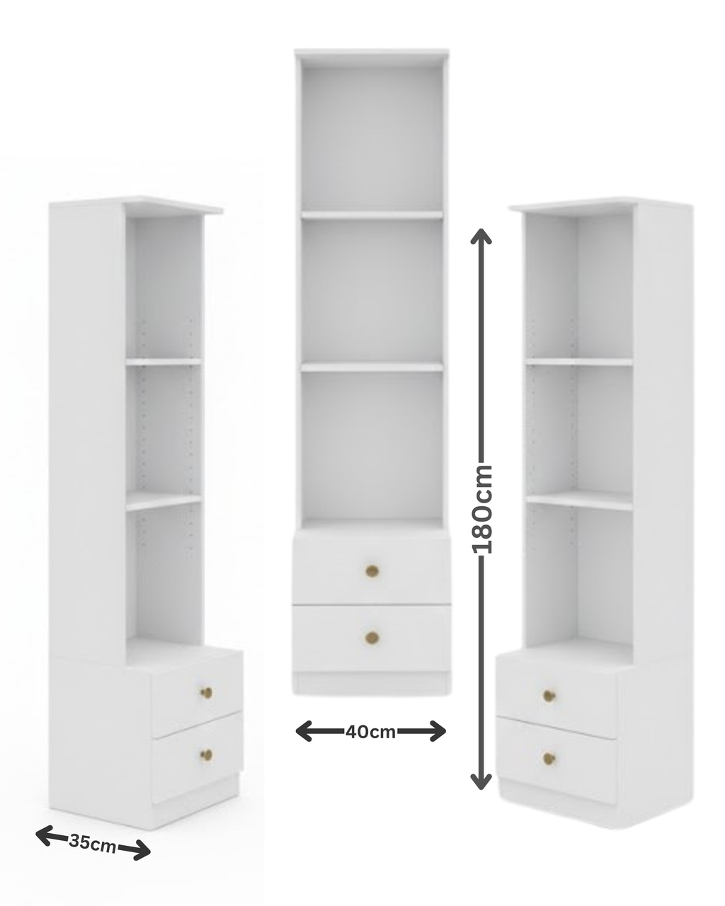 مكتبة أورورا – رفوف ديكور + درجين