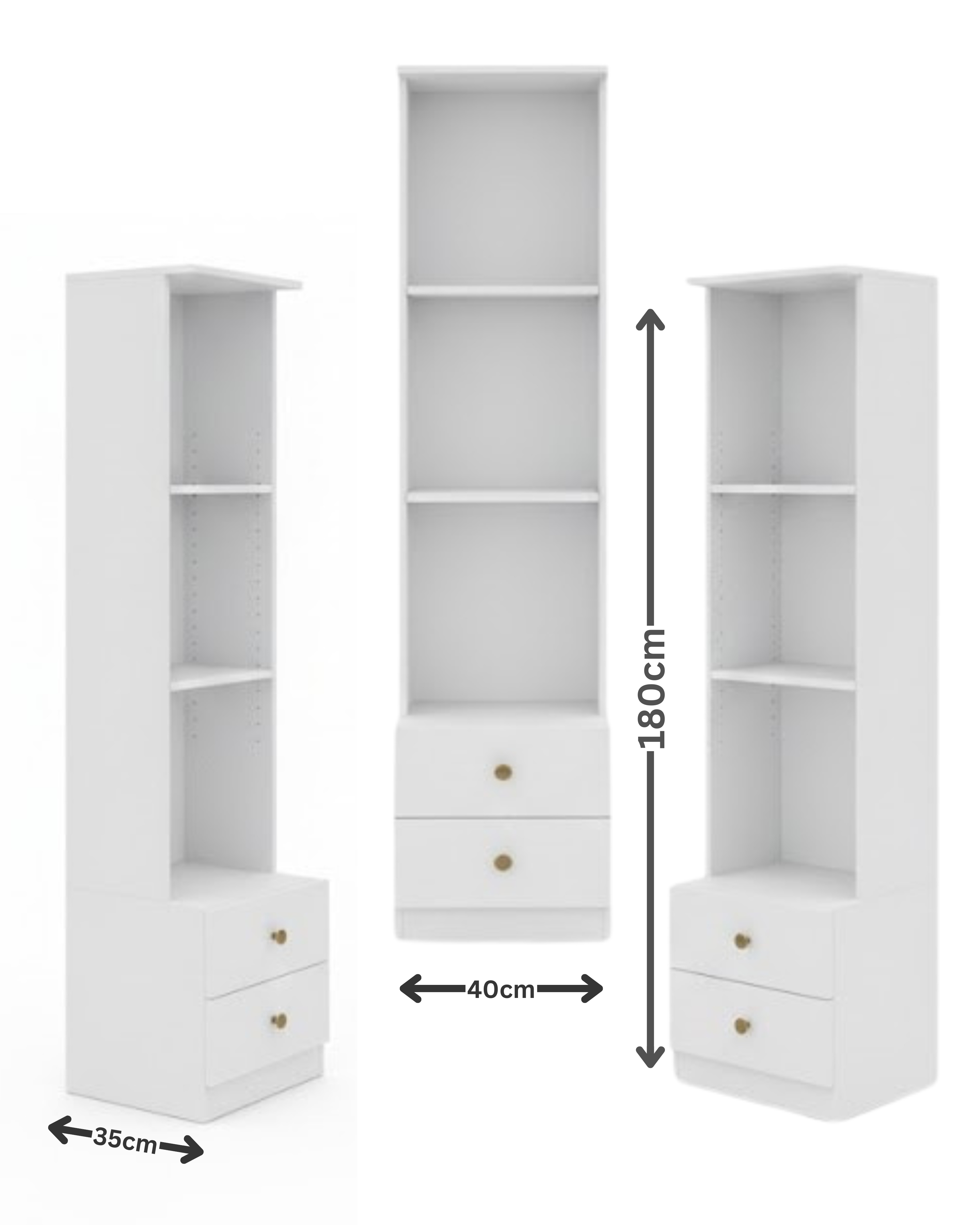 مكتبة أورورا – رفوف ديكور + درجين