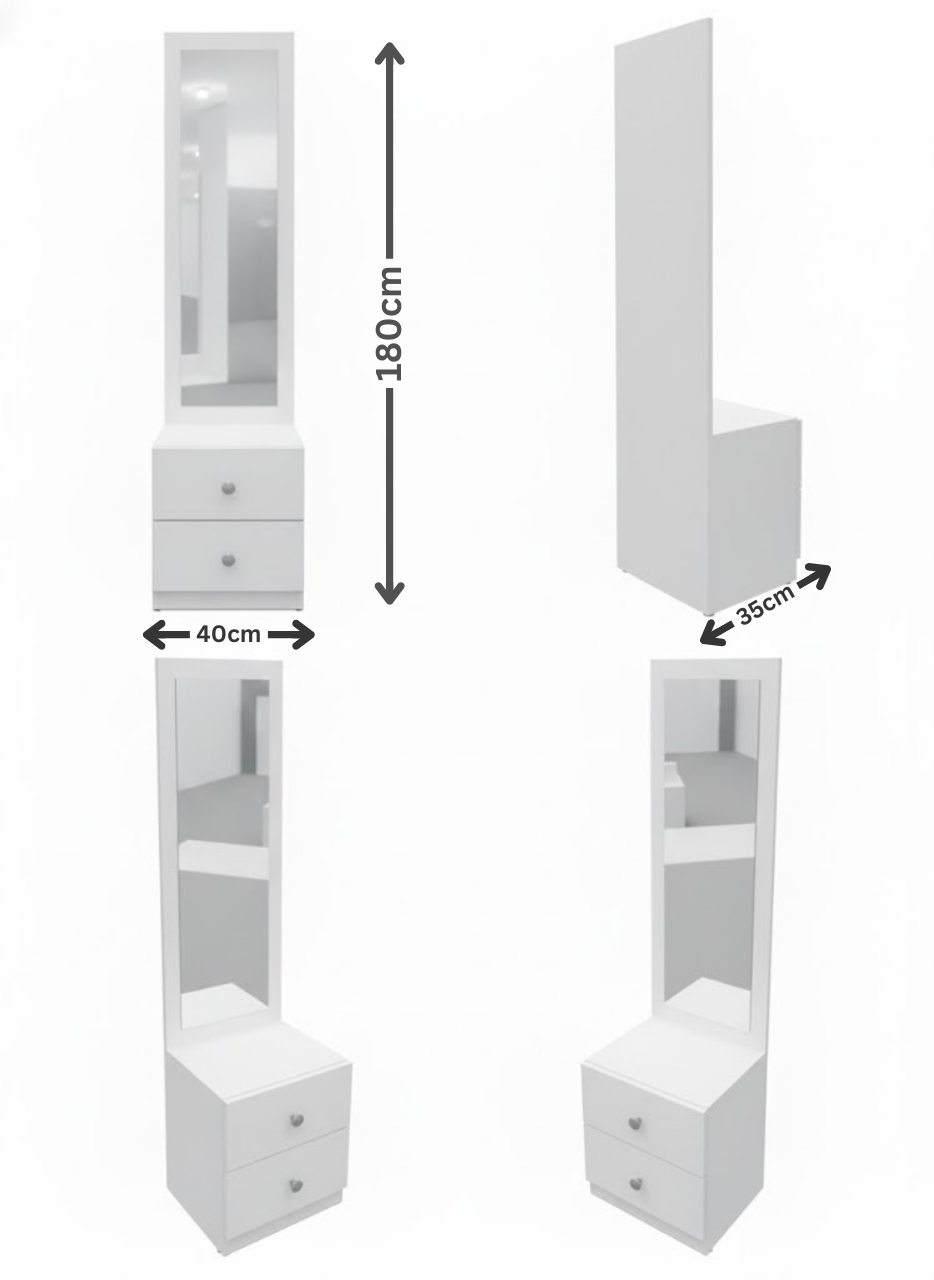 وحدة مرآة لونا طولية (درجين) – 180 سم
